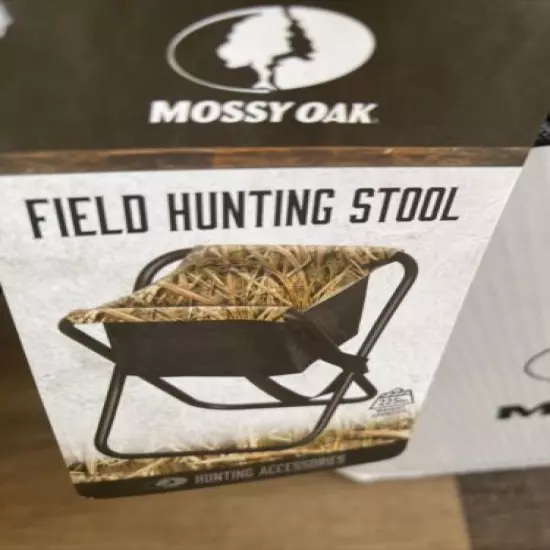 4 PK Mossy Oak Foldable Field Hunting Stool —Underseat Storage —225lbs Capacity