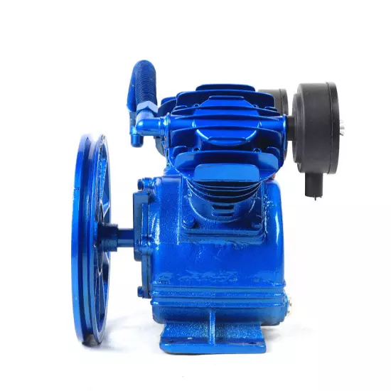 3HP 2-Piston V-Style Blue Air Compressor Head Pump Twin Cylinder Single Stage