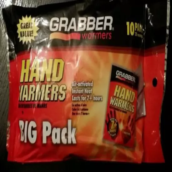 Grabber Hand Warmers (Little Hotties) Box of 10 Hand Warmers Up to 7 Hours