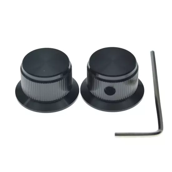 2-Pack Set Screw Metal Pot Knobs Top Hat Bell Knobs for Strat/Les Paul/SG Guitar