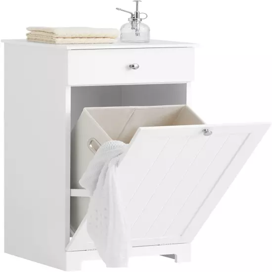 Bathroom Laundry Cabinet with Basket, Tilt-Out Laundry Hamper, Bathroom Storage