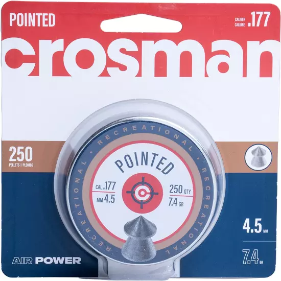 Crosman P177 .177-Pointed Pellets, 4.5mm, Black(250-Count)