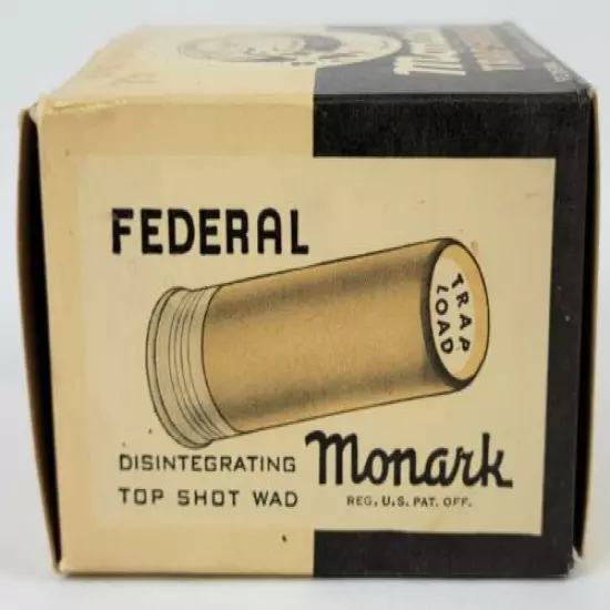 Vintage Federal Monarch 12 GA Box EMPTY 12ga Gun Hunter Advertising A16