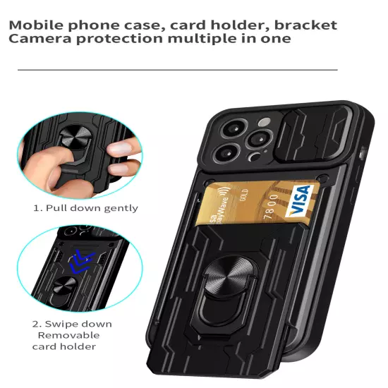 For iPhone 16 15 14 13 Plus|Pro|Pro Max Sliding Camera Protect Ring Phone Case