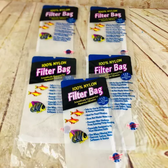 lot of 5 Blue Ribbon Pet Products 100% Nylon Filter Bag with Drawstring