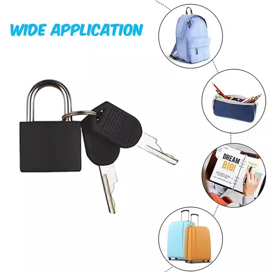 Suitcase Locks with Key Small Luggage Padlocks Metal Padlocks Mini Keyed Padlock