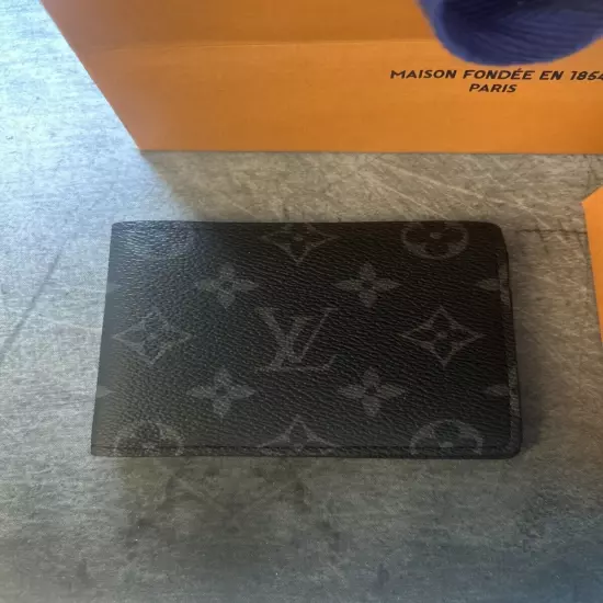 Louis Vuitton Slender Wallet Monogram Eclipse Canvas Black M62294