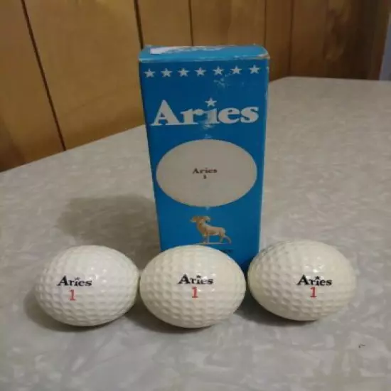 Vintage Aries Ram Golf balls. 3,#1 And 3,#3 Balls. Surlyn.