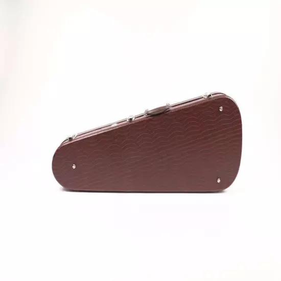 Teardrop Brown Leather Case with Brown Plush Lining for Strat/Tele Styles