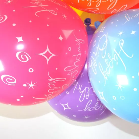 Happy Birthday Multicolour 12-inch Latex Party Balloons Pack of 10 (Design 20)