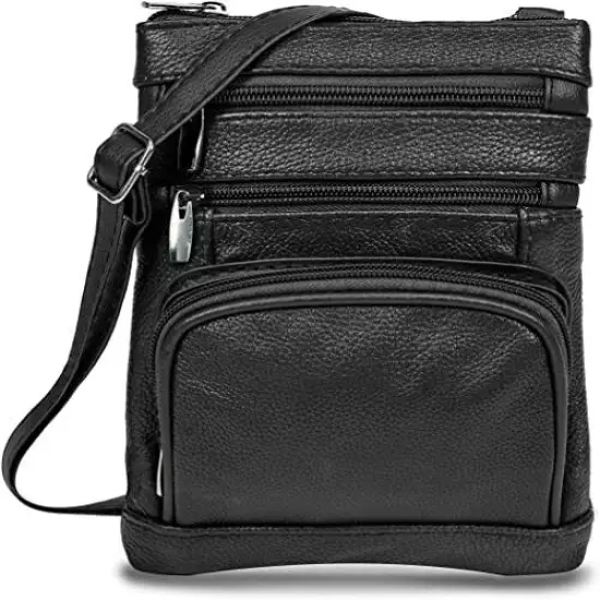 Real Leather Shoulder Bag Handbag Purse Cross Body Organizer Smart Phone Pockets