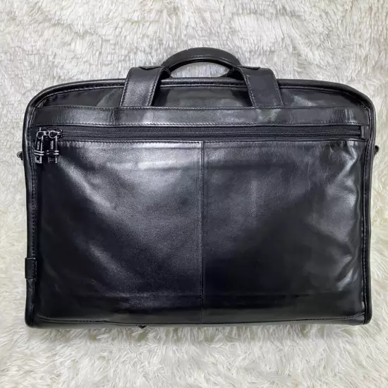 Tumi 96114Dh All Leather Briefs Business Shoulder Tote Bag Black