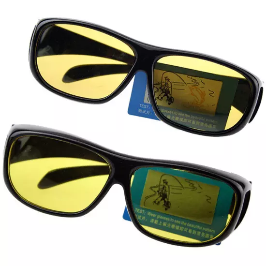 HD Night Driving Glasses Yellow Anti Glare Vision Tinted Unisex Sunglasses