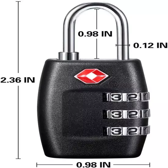 TSA Luggage Locks (4Pack) - 3 Digit Combination Padlocks - Approved Travel Lock 