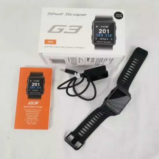 Shot Scope G3 Golf GPS Watch - F/M/B + Hazard Distances - 35K Pre-Loaded Courses