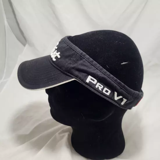 Titleist FJ Foot Joy Black and White Embroidered Adjustable Golf Visor Footjoy