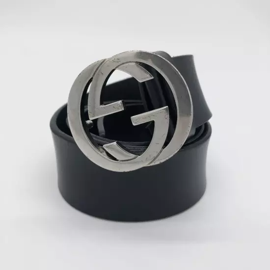 Beauty GUCCI Belt Interlocking GG Deca Logo Silver Black