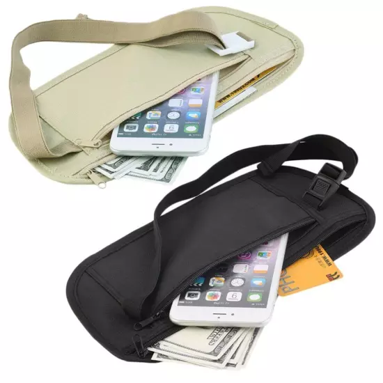 Invisible Waist Packs Pouch for Passport Money Belt Bag Hidden Security Wallet