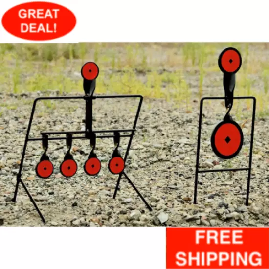 Steel Auto Reset And Spinner Shooting Targets Long Lasting Durable Steel Set