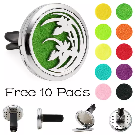 Car Diffuser Vent Clip Air Freshener Essential Oil Aroma diffuser Locket 10Pads 