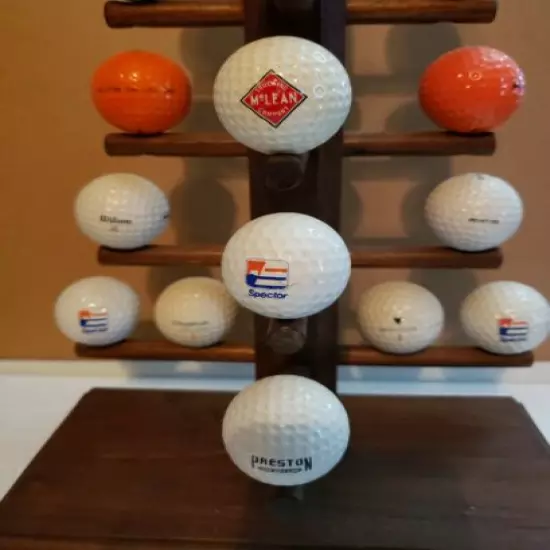 Unique Handcrafted Golf Ball Tree. Vintage Advertisement Golf Balls.