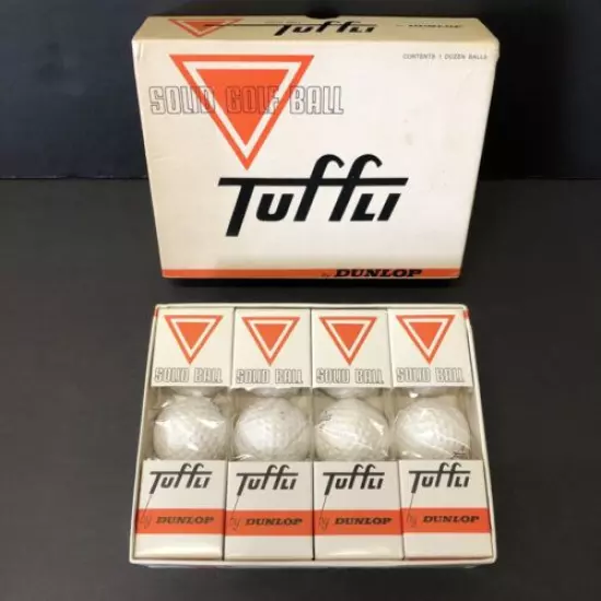 TUFFLI Dunlop Solid golf Box 1 Dozen Balls 1 2 3 4 Vintage Rare New