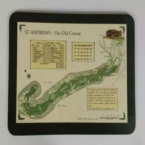 A Scottish Collection: Set of 6 Table Mats Depicting Golf Courses of Scotland