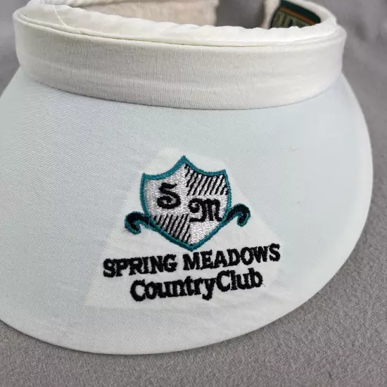 Spring Meadows Country Club Hat Women One Size White Sun Visor Cap Duckster USA