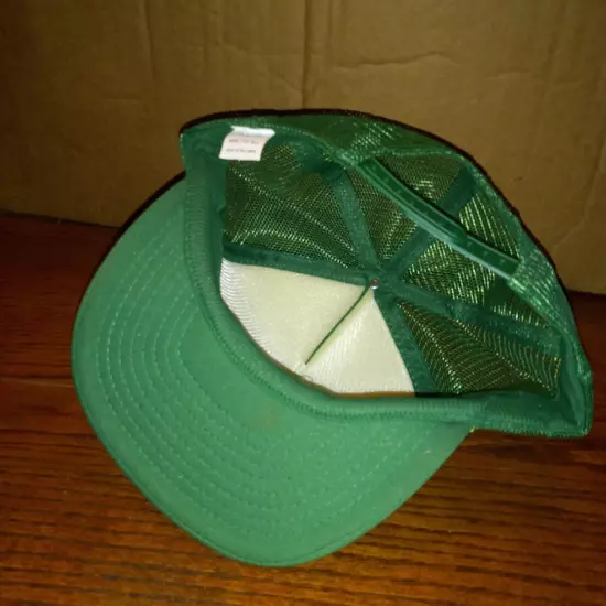 Vintage Prairie Farmer Indiana Cap Hat Trucker Green White Mesh Adjustable