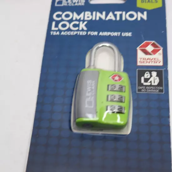 Lewis N. Clark Travel Sentry Large 3Dial Combo Lock Green One Size TSA23GRN