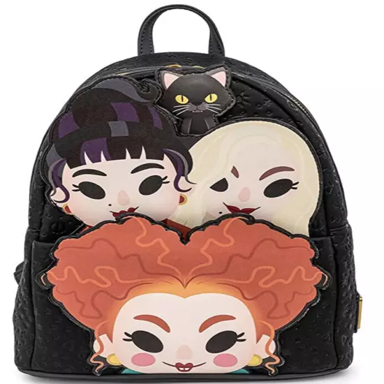 Loungefly Hocus Pocus Sanderson Sisters Winnie Mary Sarah Binx Mini Backpack Pin