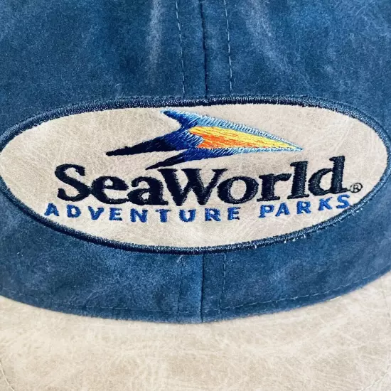 Sea World Adventure Parks Shamu Strapback Hat Cap Adjustable Patch Logo Vintage