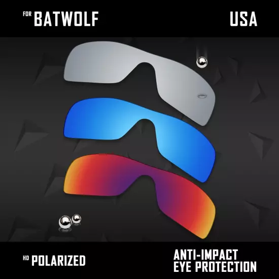 Anti Scratch Polarized Replacement Lenses for-Oakley Batwolf OO9101 Options