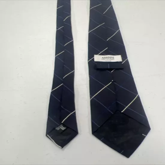 Armani Collezioni Men's Navy Blue Argyle Silk Neck Tie $195