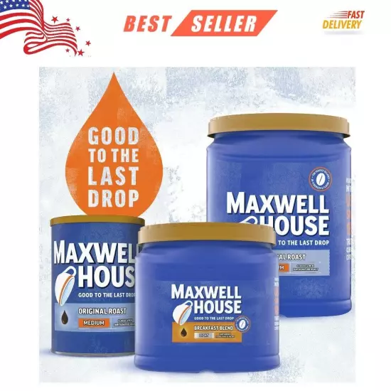 Maxwell House Light Roast Breakfast Blend Ground Coffee, 25.6 oz. Canister