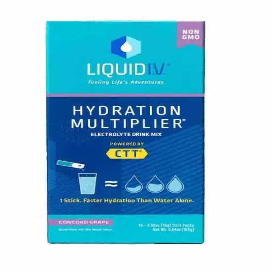 10 PACK Liquid Iv Electrolytes HYDRATION MULTIPLIER CONCORD GRAPE 5.64 Oz