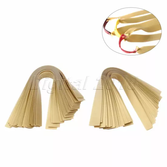 20pcs Super Strong Golden Flat Rubber Band For Slingshot Catapult Replace Acc.