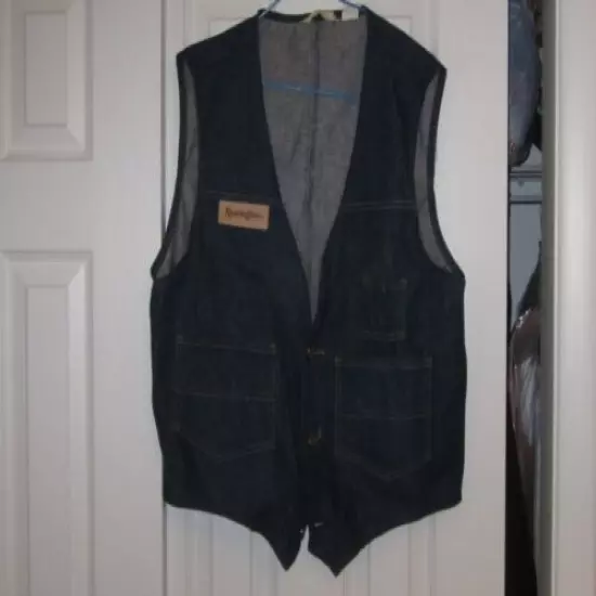 Remington Hunting Shooting Men's Denim Vest Size Large 1960's Used