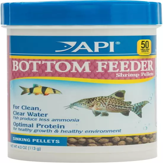 API BOTTOM FEEDER PELLETS WITH SHRIMP Fish Food 4.0-Ounce Container