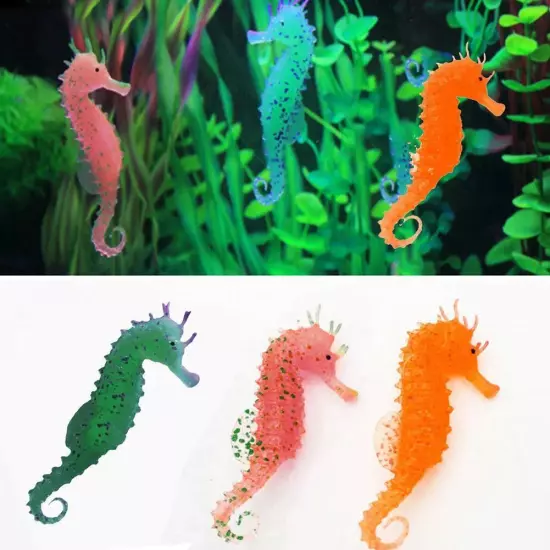 Floating jelly Seahorse Glow Effect Aquarium Fish Tank Decoration~ Ornament B1P2