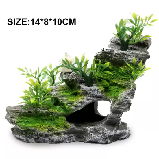 Aquarium Fish Tank Fake Rockery Cave Mountain Stone Hiding Fish Cave Ornament