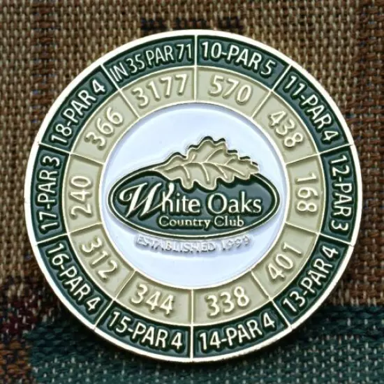 WHITE OAKS Country Club 1999 1¾" Gold Plated Score Coin 