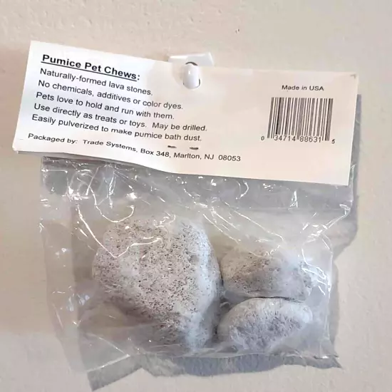 Pumice Pet Chews 15 piece pumice stone chinchilla bird 5 bags - 3 stones per bag