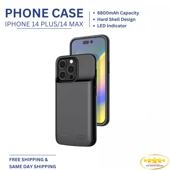 iPhone 14/14 Plus/14 Pro/14 Pro Max External Battery Charger Case Power Bank