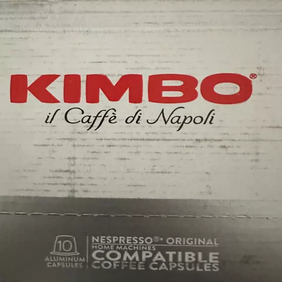 KIMBO LUNGO ALUMINUM (100 Caps) Nespresso Compatible BEST BEFORE 10/23