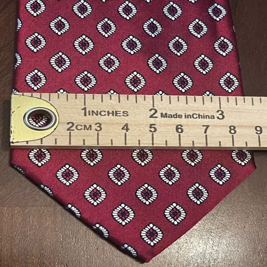 Jos. A. Bank Executive Collection Red Blue 100% Silk Mens Neck Tie Made In China