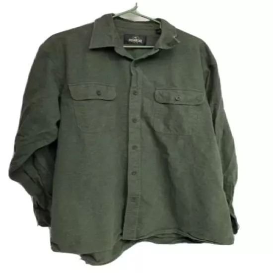 RedHead Mens XL Green Heavy Flannel Shirt 100% Cotton Chamois Style Outdoors Gun