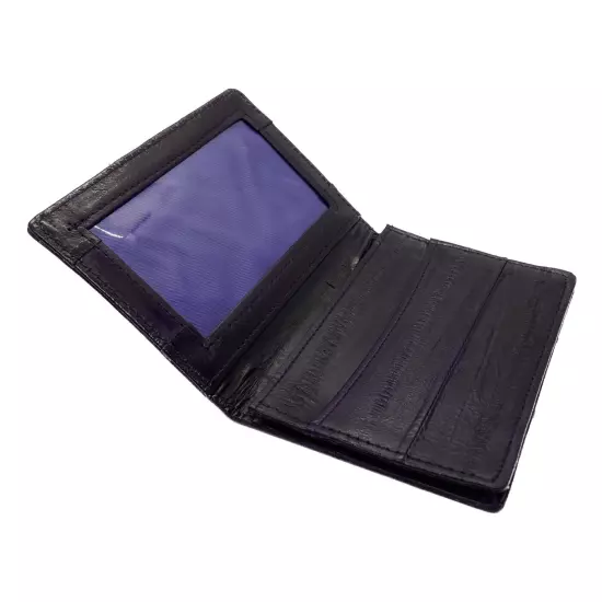 Genuine Eel Skin Leather Business Card ID Wallet Credit Card Case