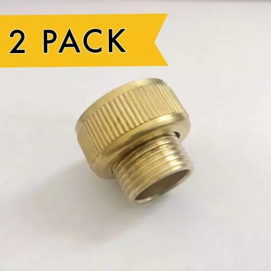 (2 Pack) 1/2" Male NPT Pipe to 3/4" Female Garden Hose End GHT Adapter