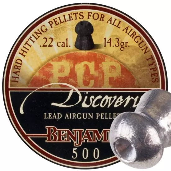 BENJAMIN 500 Count DISCOVERY Hollow Point 5.5mm .22 Caliber Pellets MADE IN USA